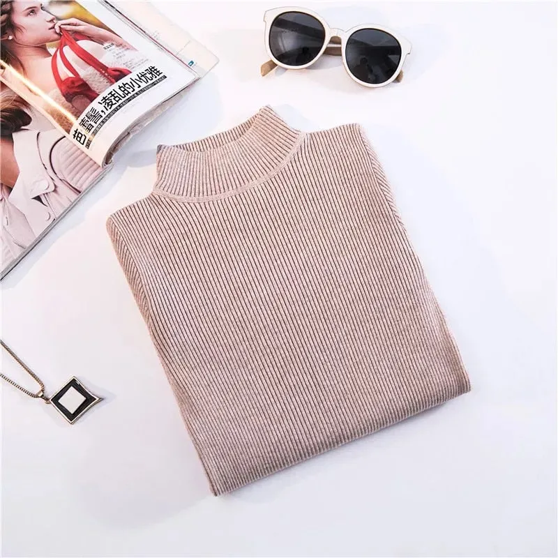 Turtleneck Long Sleeve Slim Sweater