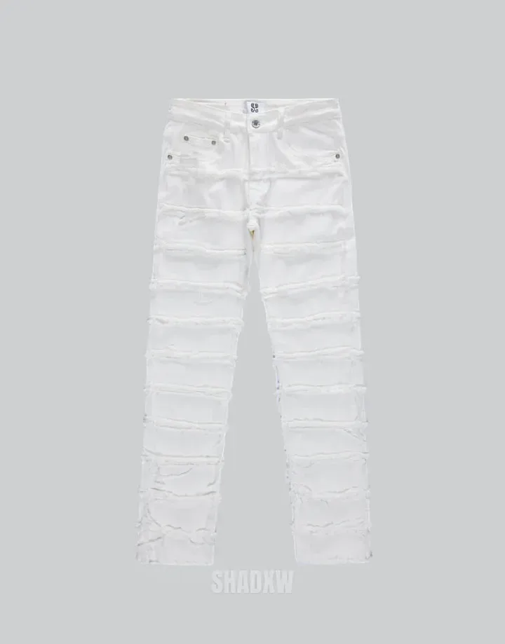 White Stacked Jeans Mens