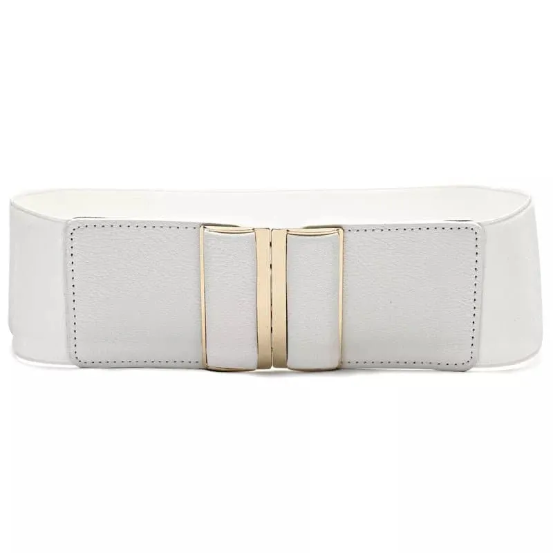 Wide Cinch Waistband - Fashionable and Flattering Belt for Women - Solid Pattern, 7.5cm Buckle Width - Adjustable for Regular and Plus Sizes