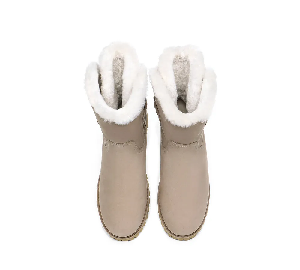 Women Sheepskin Wool Mid Calf Fashion Boots Tina