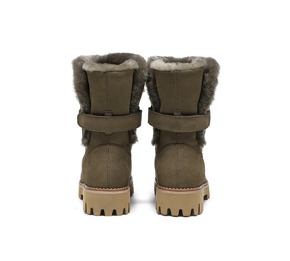 Women Sheepskin Wool Mid Calf Fashion Boots Tina