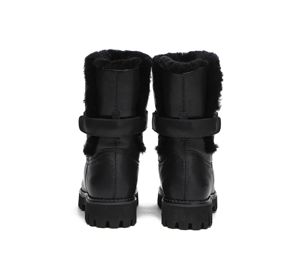 Women Sheepskin Wool Mid Calf Fashion Boots Tina